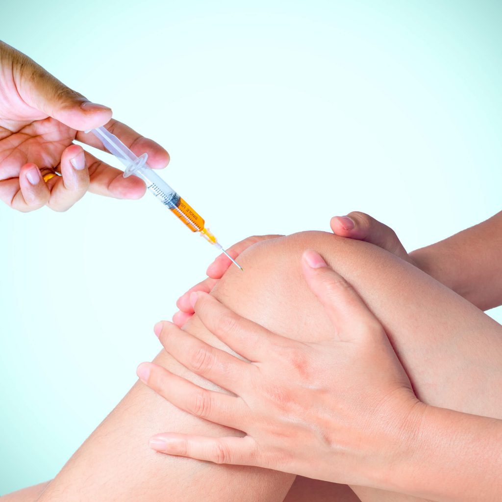 Injections into the injured joint
