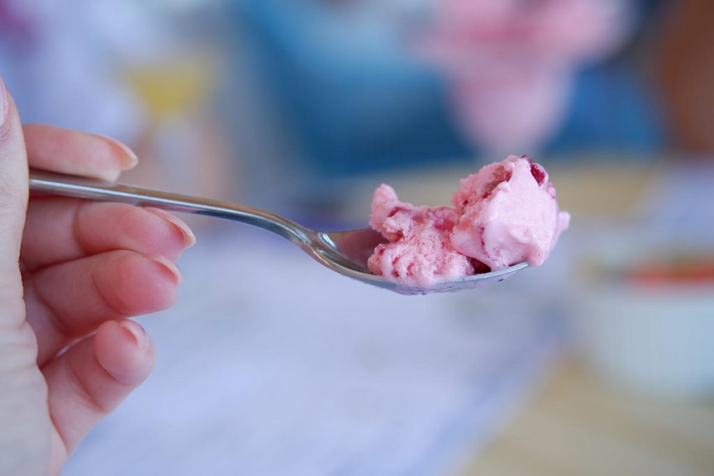 A “brain freeze” (an intense headache) after eating or drinking something very cold, like ice cream.